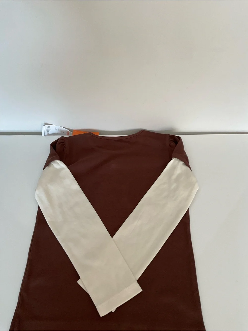 Gymboree Kids Layered Long Sleeve Top - Brown & Cream Size 8 (NWT)